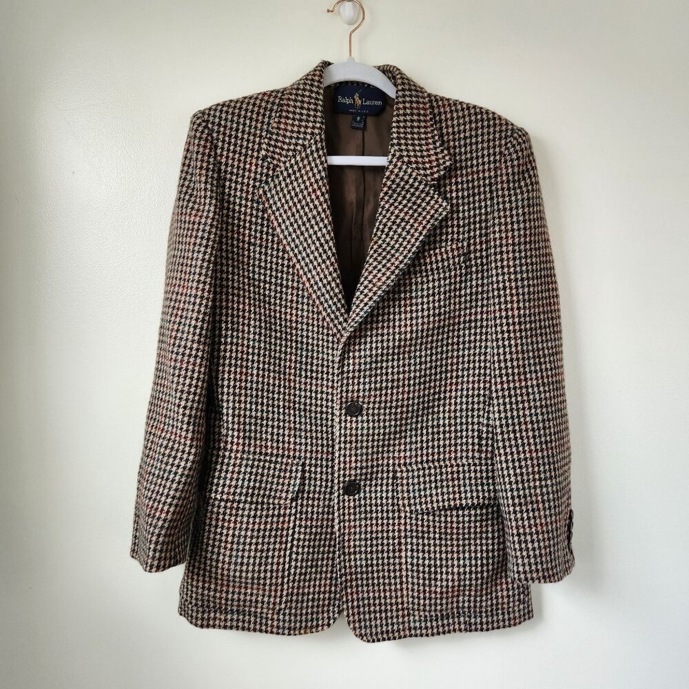 Ralph Lauren Houndstooth Blazer - Brown and Black